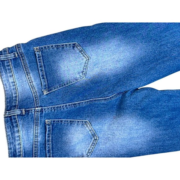 Womens High Rise Distressed Super Flare Leg Jeans Size 25 Medium Wash - Picture 6 of 6